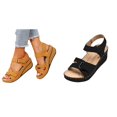 thumbnail image 1 of (2-Pack) Rinsvye Women Wedge Sandals Comfortable Slip On Shoes Easy To Wear Versatile Style Perfect For Daily Use Summer Breathable Fabric Soft Inner Sole Statement, 1 of 9