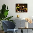 thumbnail image 2 of Nawypu  Kitchen Wall Art Grapes and Wine Picture Fresh Fruits Canvas Prints Retro Paintings for Kitchen Restaurant Dining Room Framed, 2 of 6