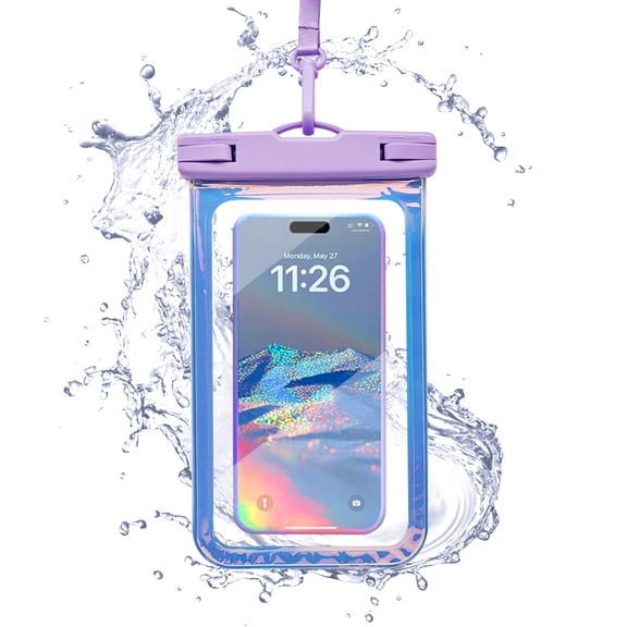 Radetop Iridescent Waterproof Phone Case, Floating Touch Screen Protector with Neck Strap for Swimming, Beach, Pool, Boating, Kayaking