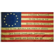 3X5 Betsy Ross Pledge of Allegiance Vintage Tea Stained 100D 3X5 Flag Banner