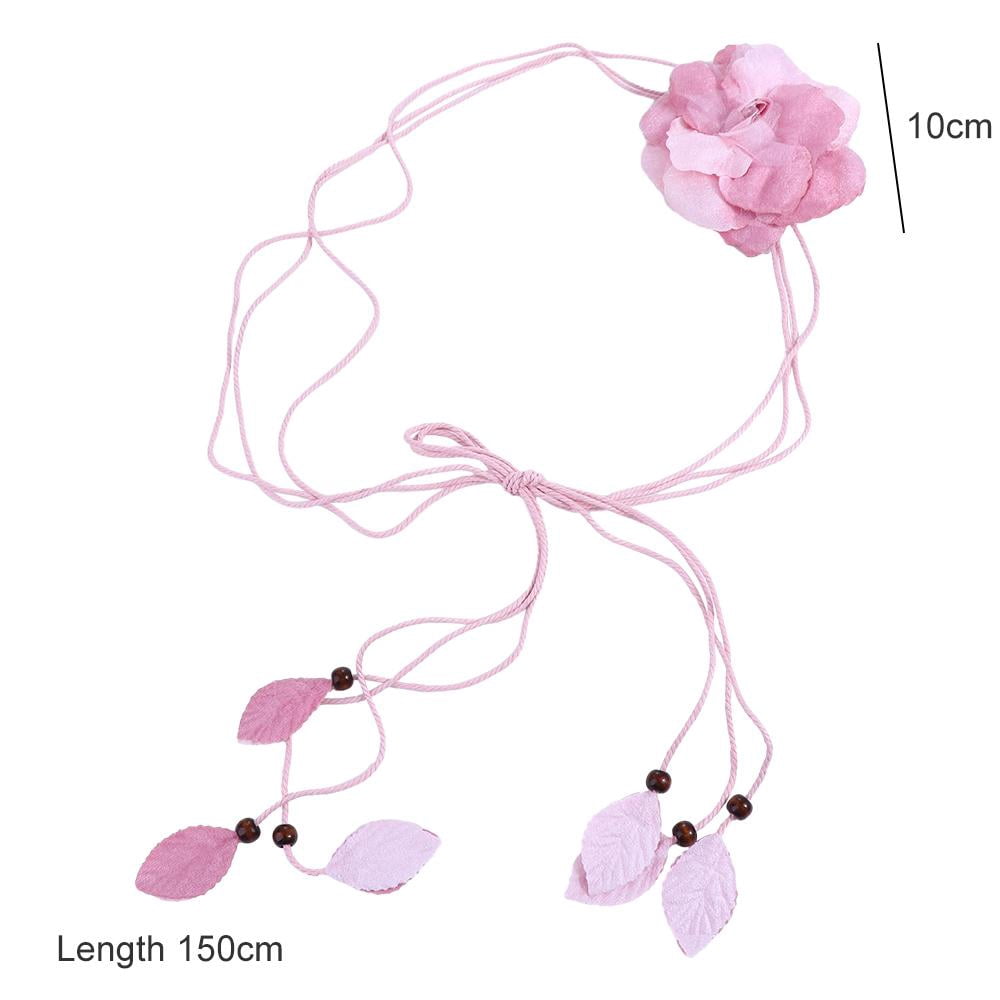 Women Flower Waist Belt Boho Waist Dress Belt PU Leather  display picture 2