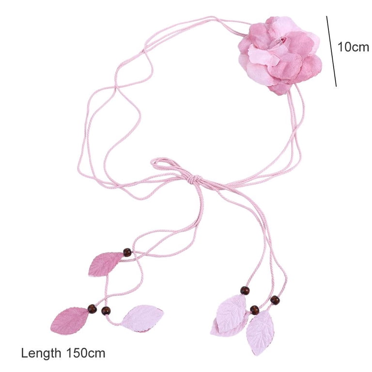 Women Girls Faux Leather Waist Chain Belt Floral Rope Decor for Casual Wear Women Girls Big Decor Flower Waist Chain/Rope/Belt For  main image 2
