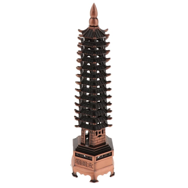 Estatua de servilleta de 9 niveles, adorno para pecera, estilo oriental, recorrido por el hogar, Supant Marrón-XL-13 Tier