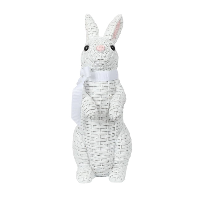 Binwennn Snowflake Christmas Ornament European Garden Garden Home Children Room Decoration Resin Bow Rattan Standing Effect Rabbit Easter Installation