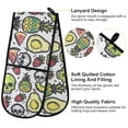 thumbnail image 4 of Dailycode Double Sided Oven Mitt with Loop Heat Resistant Kitchen Long Potholders 7" x 35" Skull and Fruits, 4 of 6