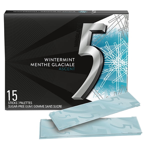 5, Ascent sav. menthe glac., gomme sans sucre, 15 palet., 1 emb