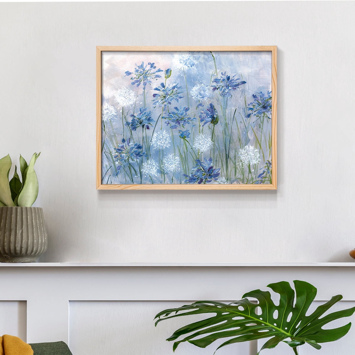 Dandelion and Agapanthus by Sally Swatland - Restickable Framed Giclée Print