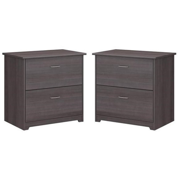 Home Square 2 Piece Engineered Wood Filing Cabinet Set in Heather Gray
