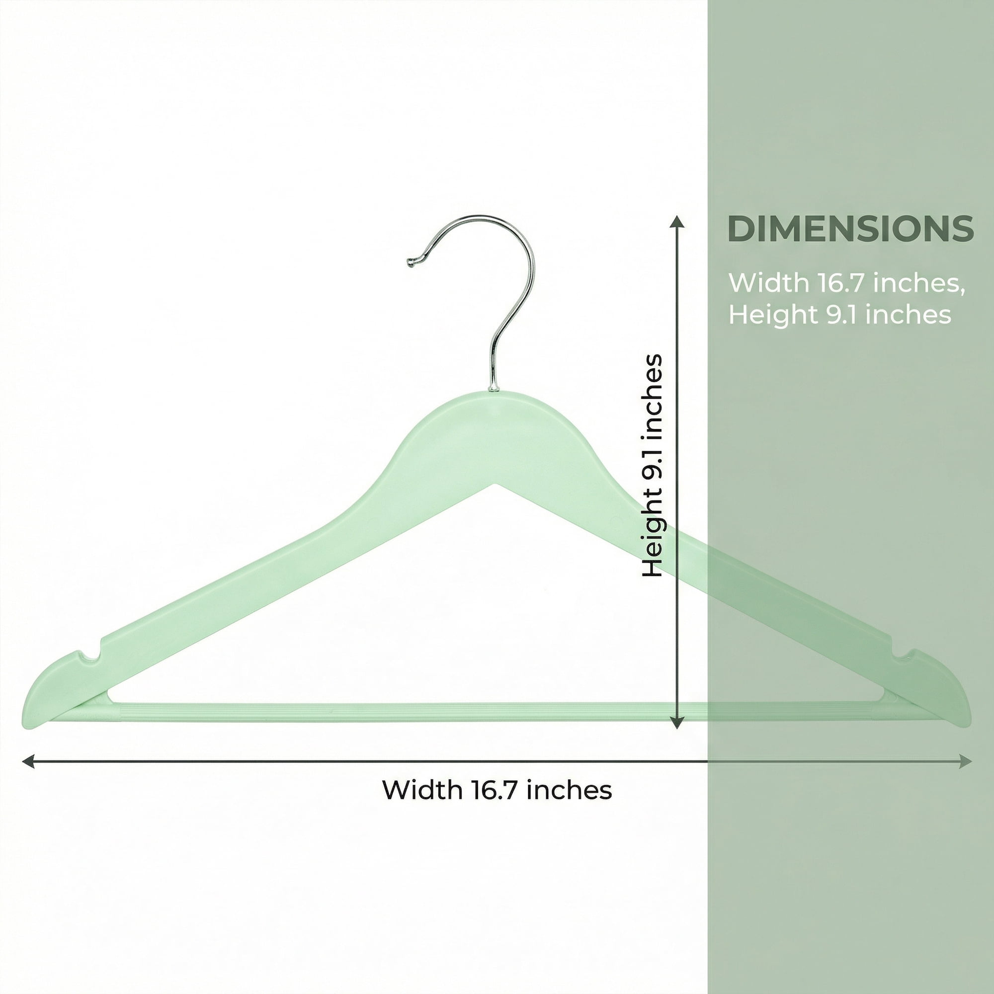 Unique Bargains 10Pcs Plastic Durable Space Saving Nonslip Hangers Green