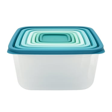 Mainstays Plastic Ombre Food Storage Set, Green, 14 Count