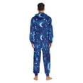 thumbnail image 7 of Moons and Stars Pattern Adult onesie Pajamas, Crystal Velvet Ultra Soft Warm Jumpsuit for Men and Women, 7 of 7