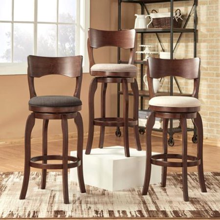 Inspire Q Lyla Swivel 29 Inch Brown Oak High Back Bar Ight Linen Inspire Q Lyla Swivel 29 Inch Brown Oak High Back Bar Ight Linen Barstool By