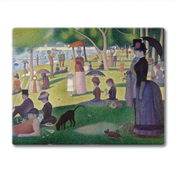 CounterArt Sunday at La Grande Jatte 3mm Tempered Glass Cutting Board 10" by 8"