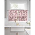 thumbnail image 2 of Half Window Curtain 36 Inches Long, Red Boho Flower Window Treatment Curtain Drapes, Vintage Paisley Farmhouse Pattern Small Tier Curtains for Bathroom Over Sink, 27.5"x36", 2 Panels, 2 of 7