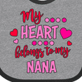 thumbnail image 4 of Inktastic My Heart Belongs to my Nana Boys or Girls Baby Bib, 4 of 4