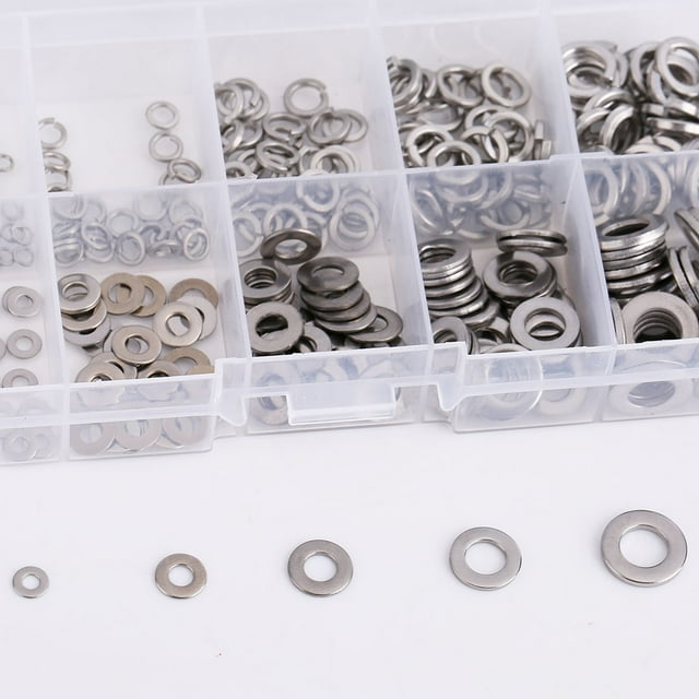 Multi-Function Flat Washers Assortment, Flat Washers Set, Stainless Steel For Home Use Industrial Hardware Industrial Supplies For Shop Use
