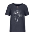 thumbnail image 3 of Babysbule Hauts pour Femmes en Liquidation Mode Femme Col Rond Manches Courtes Blouse T-Shirt Imprimé Hauts Amples, 3 of 4