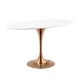 thumbnail image 2 of 48" Oval Wood Dining Table with Aluminum Metal Base, Rose White, 2 of 4