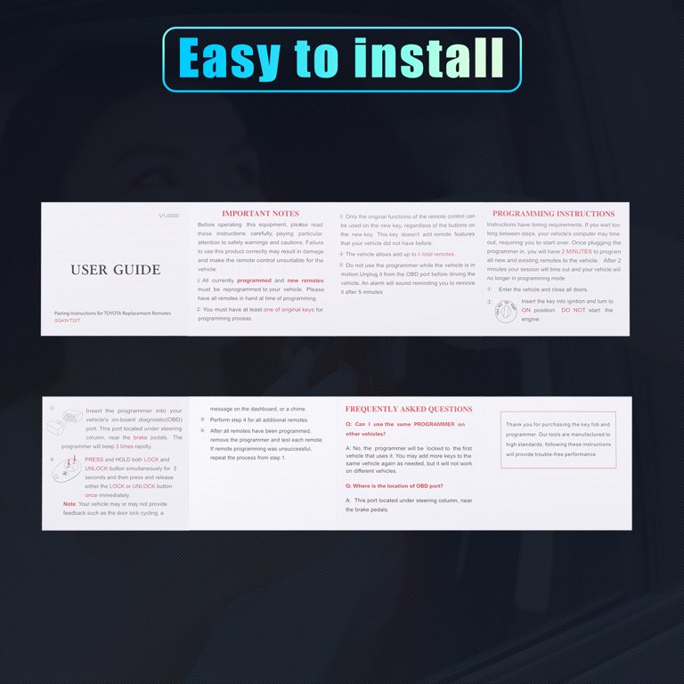 Unique Bargains 1 Set 315Mhz OBD2 Key Programmer Tool with Keyless 