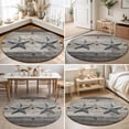 thumbnail image 4 of Round Rugs 3Ft, Western Star Grey Round Area Rug Washable Indoor Throw Carpet, Farmhouse Vintage Wooden Striped Country Small Non Slip Circle Rug for Bedroom Living Room Home Decor Aesthetic, 4 of 8