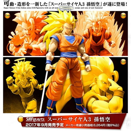 KLZO SHF Figuarts Super Saiyan 3 Son Goku Dragon Ball Z Action Figure Toys Collection for Model 6 inch