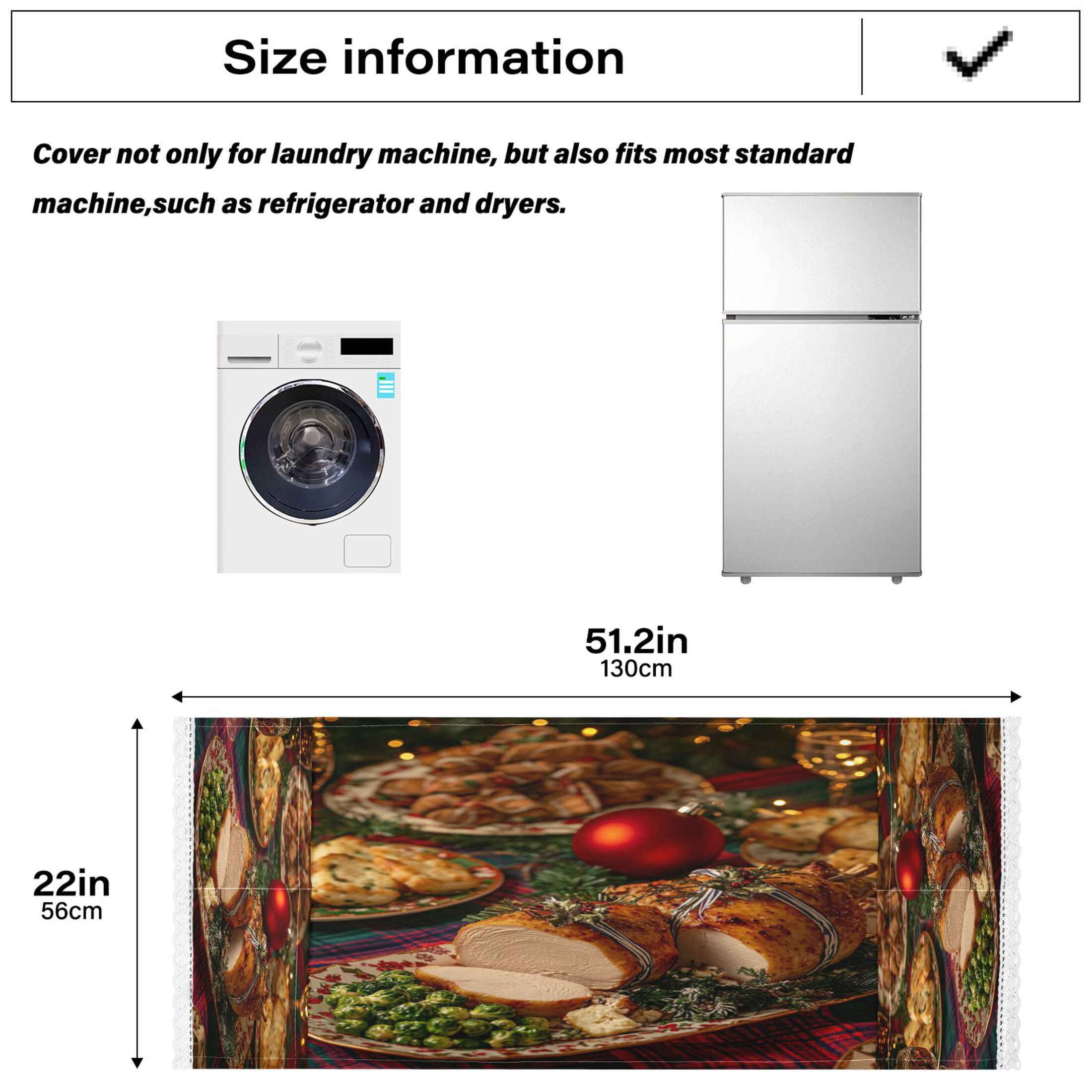 Roast ChickenWasher and Dryer Covers Dust-Proof and Oil Resistant Fridge Cover with 4 Storage Pockets Washing Machine Top Cover for Laundry Kitchen Home 51.2 x 22 In