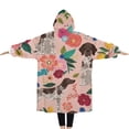 thumbnail image 2 of Oversized Wearable Blanket Hoodie,Dogs with Pioneer Flower Sherpa Blanket Hoodie with Super Pockets,Super Warm Fuzzy Pullover for Women & Men, 2 of 6