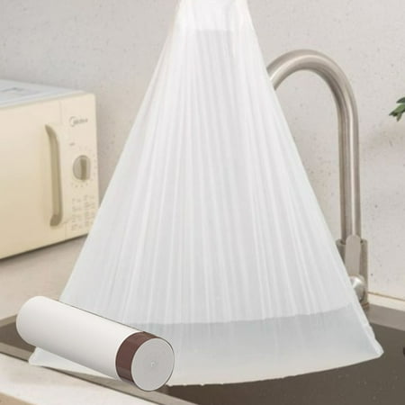 Thickened Drawstring Garbage Bags Leak Proof Plastic Sanitary Bags with Breakpoint Design Waste Bag for Kitchen Office& Home 1 Roll(White)