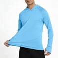 thumbnail image 4 of Fishing Shirts for Men,Long Sleeve UV Sun Hoodie,Solid Hiking Running Swim Athletic Workout Shirt, 4 of 5