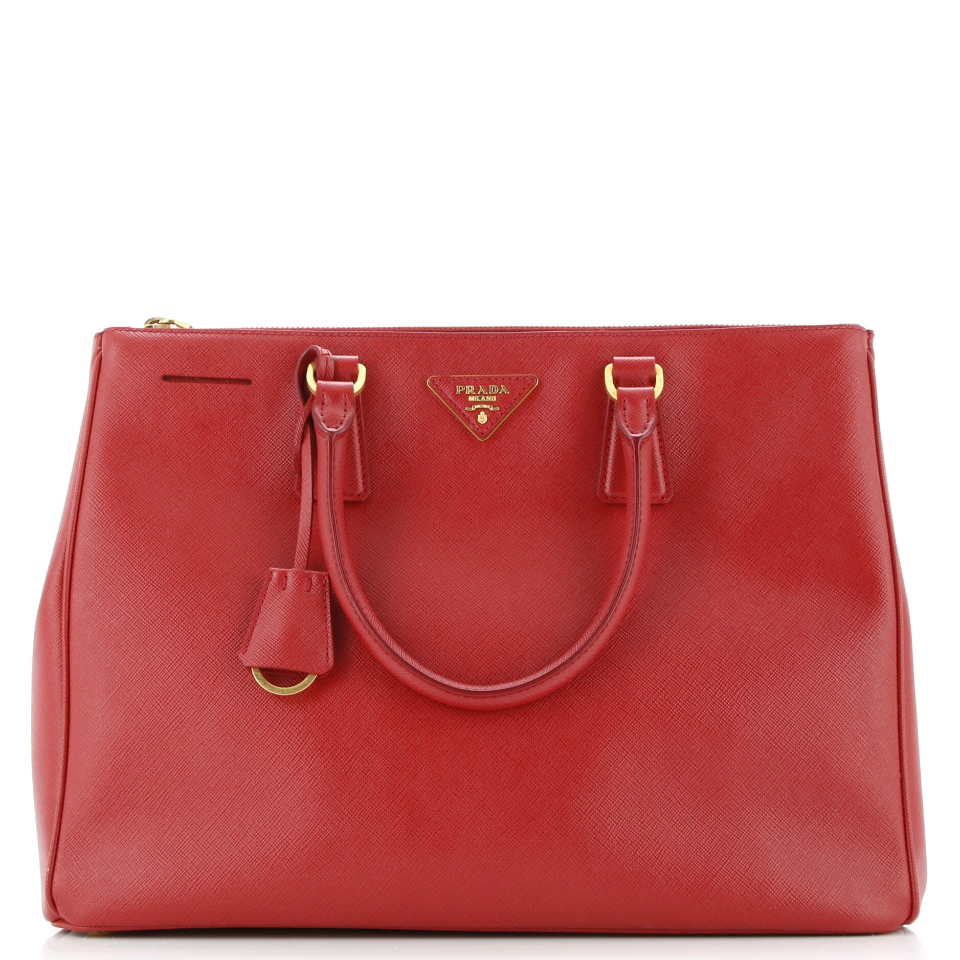 Pre-Owned Prada Prada Double Zip Lux Tote Saffiano Leather Large By Rebag