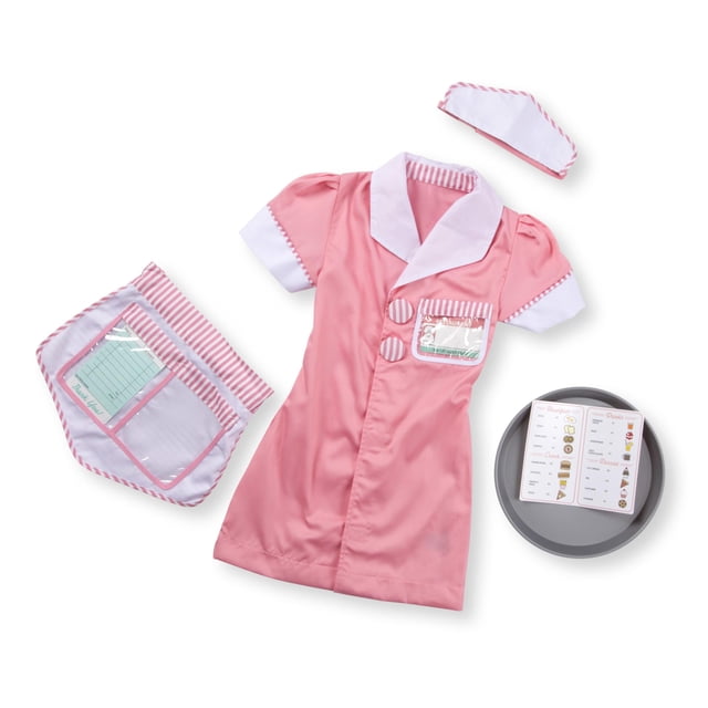 Set de disfraces Melissa & Doug para camarera de 3 a 6 años con delantal y gorra