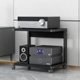 thumbnail image 1 of AV Media Stand with Wheels, 2-Tier Audio-Video Shelving, Modern Stereo Rack, Media Storage Tower Corner Entertainment Center, for Living, Gaming Room, 1 of 1