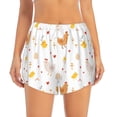 thumbnail image 2 of Picia Funny Chicken Pattern Women's 2 in 1 Athletic Running Shorts High Waisted Workout Casual Gym Sweat Shorts with Comfy Liner Zipper Pockets-Large, 2 of 9