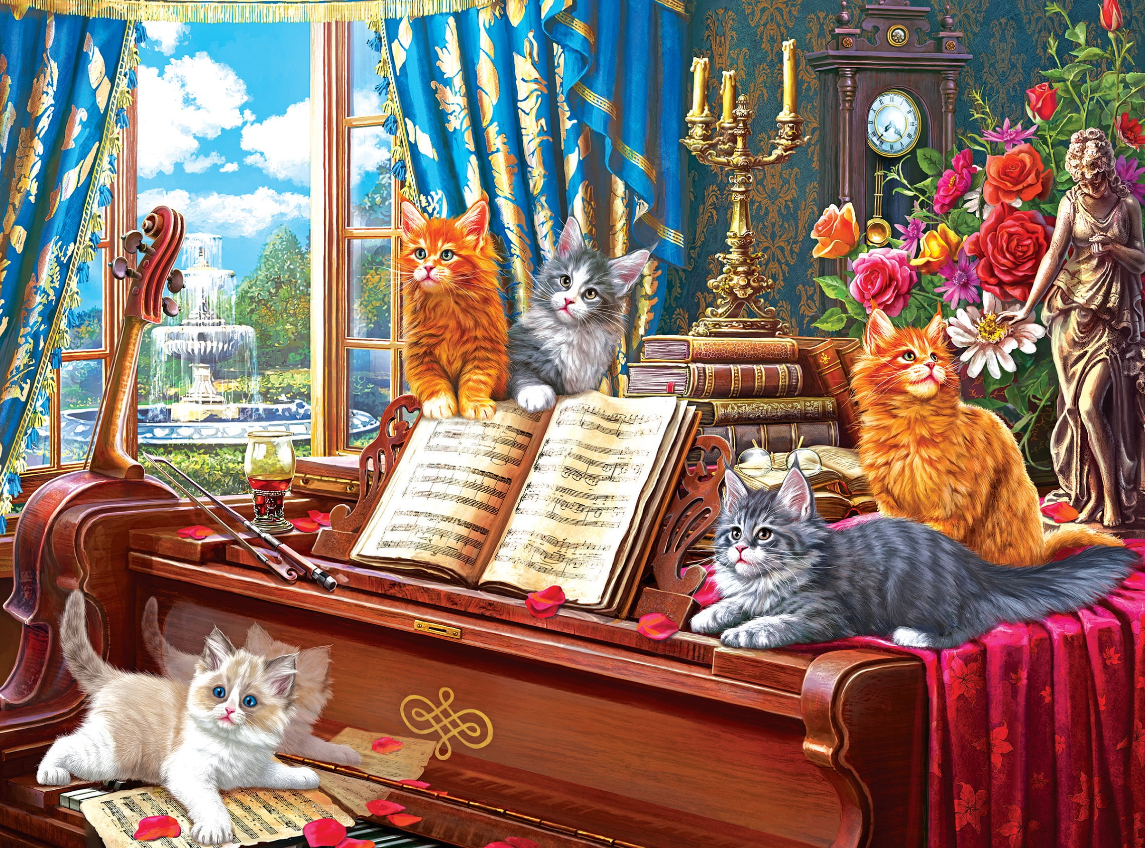Cra-Z-Art Fancy Cats 750-Piece Piano Lessons Jigsaw Puzzle