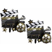 2 Pcs Cine Camera Mylar Foil Balloons Movie Night Balloons for Birthday Party Wedding Baby Shower Photography Theme Party Hollywood-themed Party Carnival Theme Party Decorations Supplies