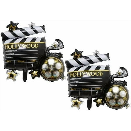 2 Pcs Cine Camera Mylar Foil Balloons Movie Night Balloons for Birthday Party Wedding Baby Shower Photography Theme Party Hollywood-themed Party Carnival Theme Party Decorations Supplies