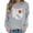 04#Gray, variant on Womens Halloween Oversized Sweatshirt Plus Size Casual Crew Neck Pullover Tops Skeleton Graphic Loose Fit Long Sleeve Shirts
