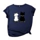 thumbnail image 2 of Pntutb Mujer Verano Lindo Gatos Impreso Camiseta Divertida Casual Manga Corta Top Blusa Pntutb Pntutb-5444, 2 of 4
