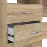 Tvilum Whitman 3 Drawer Office Desk with 1 Shelf for Adults, Oak Structure