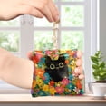 thumbnail image 4 of PU Leather Coin Purse Wallet Compact Water-Resistant Card Cases Money Organizers Black Cat Among Colorful Flowers, 4 of 7