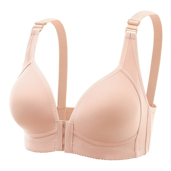 Women's Solid Color Front Closure Large Size Thin Bra Underwear Backless Bra Strapless Front Buckle Lift Bra Padded Underwire Bra Sports Brawls for Women Workout Bra for Women Bras for Women Pack