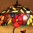 thumbnail image 4 of CHLOE Mariebelle Tiffany-Style Floral Stained Glass Table Lamp 16" Width, 4 of 9