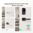 thumbnail image 2 of DESLOC B200-C Fingerprint Smart Door Lock with 2 Lever Handles, App Control, Smart Locks for Front Door,Electronic Keypad Deadbolt Lock, Emergency Power Port,Silver, 2 of 3