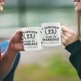 thumbnail image 6 of 23rd Wedding Anniversary Mugs for Couple Husband Wife - I Survived 23 Years of Marriage and All I Got Was This Mug - 23 Year Anniversary 11 oz Coffee Mug for Him Her, 6 of 6