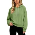 thumbnail image 2 of Oversized Hoodies for Women Pullover Hooded Long Sleeved Drawstring Hat Loose Short Sports Solid Color Sweatshirt, 2 of 6