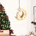 thumbnail image 3 of Lámpara colgante de madera con la luna y el nombre de Eid Mubarak, decoración de Ramadán para el hogar (islámica musulmana)., 3 of 9