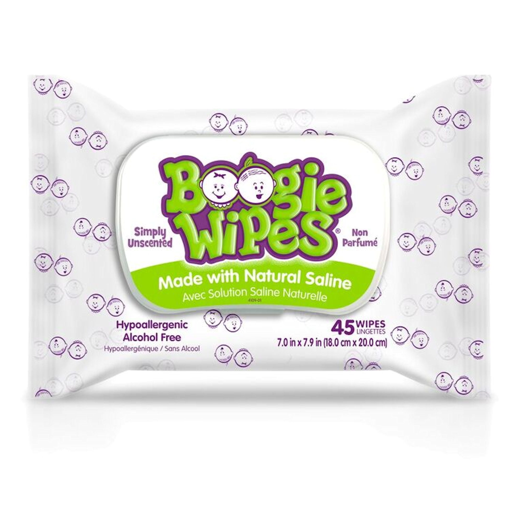 Boogie Wipes Saline Nose Wipes - 45ct