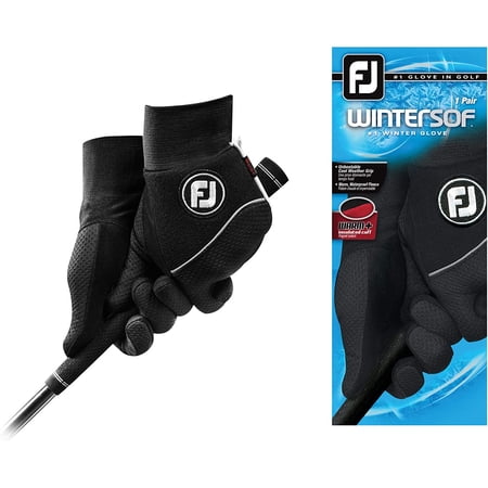 FootJoy WinterSof Men's Golf Gloves, Size M, Insulated Black