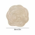 thumbnail image 2 of Placemat for Dining Table Rose Round Placemat Decorative Hollow Pattern Pressed Material Light Gold Rim Elegant Table Mat for Party Dining, 2 of 7