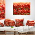 thumbnail image 3 of Designart Thick Red Poppy Flower Field - Floral Throw Pillow - 16x16, 3 of 4